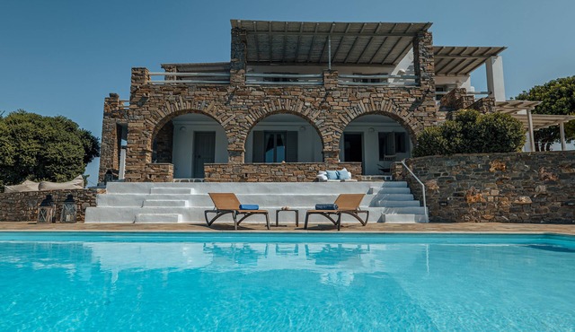 TERRA retreat in Paros, with prIvate pool, stunning sea view, near sandy beaches in PARIKIA PAROS